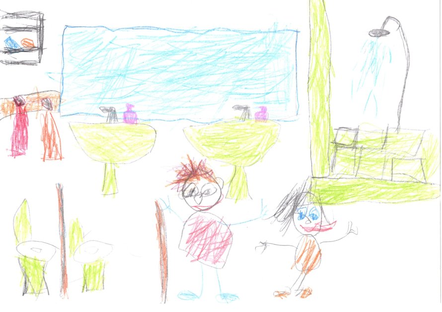 Felújítandó mosdóhelyiségről egy rajz