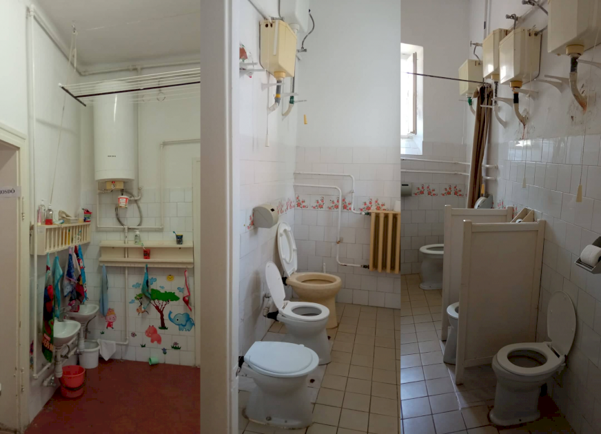 Felújítandó mosdóhelyiség