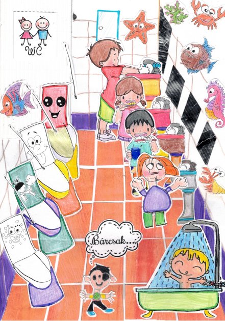 Felújítandó mosdóhelyiségről egy rajz