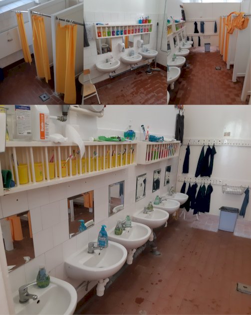 Felújítandó mosdóhelyiség